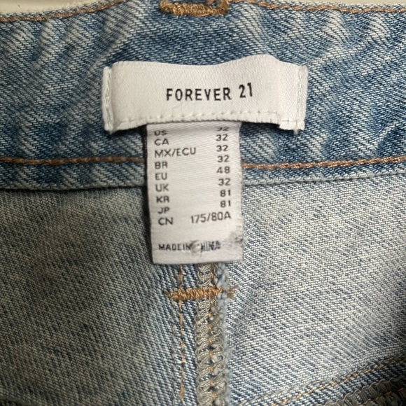Forever 21 Light Blue Jean Shorts with Pink and Teal Embroidery size 32 NWT - Picture 5 of 8
